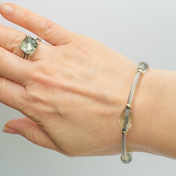 David Yurman Bijoux Cable
Bangle Bracelet With Prasiolite And 18k Gold - Picture 4 of 7